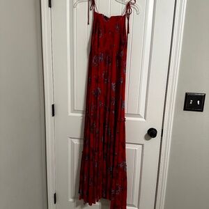 FREE PEOPLE Intimately red ruffle maxi dress - Size SP